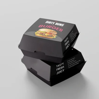 Custom Black Burger Box